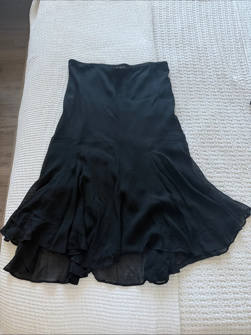 J. Crew Black Flared Midi Skirt